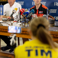 Novinarska konferenca pred sprejemom Tima Gajserja