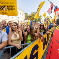 Sprejem Tima Gajserja na Trgu svobode