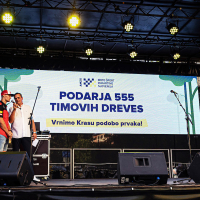 Sprejem Tima Gajserja na Trgu svobode