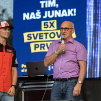 Sprejem Tima Gajserja na Trgu svobode