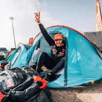 Simon Marčič v cilju 45. relija Dakar