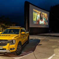 Drive-in kino in druženje ob otvoritvi nove steze za tehnične preglede v AMZS Kranj - 1.del