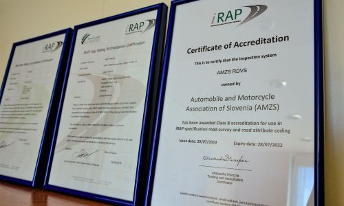 AMZS z novim certifikatom za ocenjevanje cest po postopkih programa EuroRAP