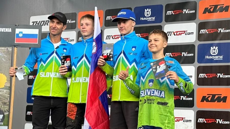Slovensko zastopstvo v Heerdeju (od leve): selektor Sašo Kragelj, Lukas Osek, Gal Geršak in Alex Novak.