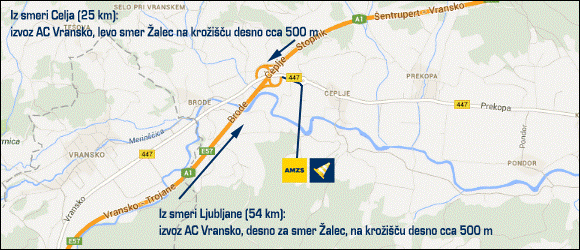 Kako do AMZS Centra varne vožnje na Vranskem